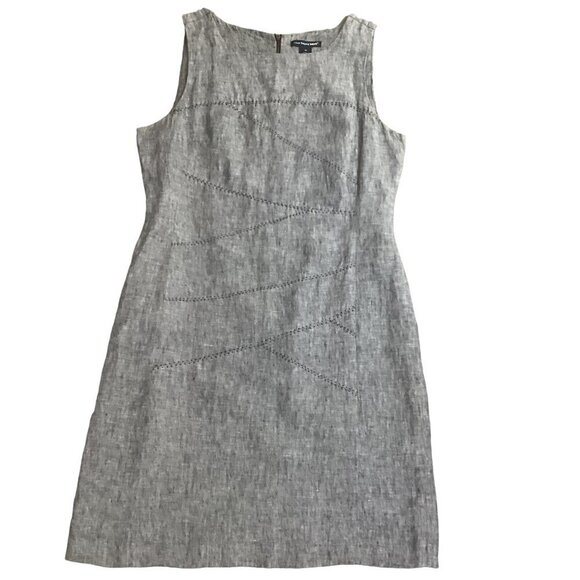 Saint Tropez West Washable Linen Sleeveless Sheath Dress Sz 14 Gray 123A - Picture 6 of 8